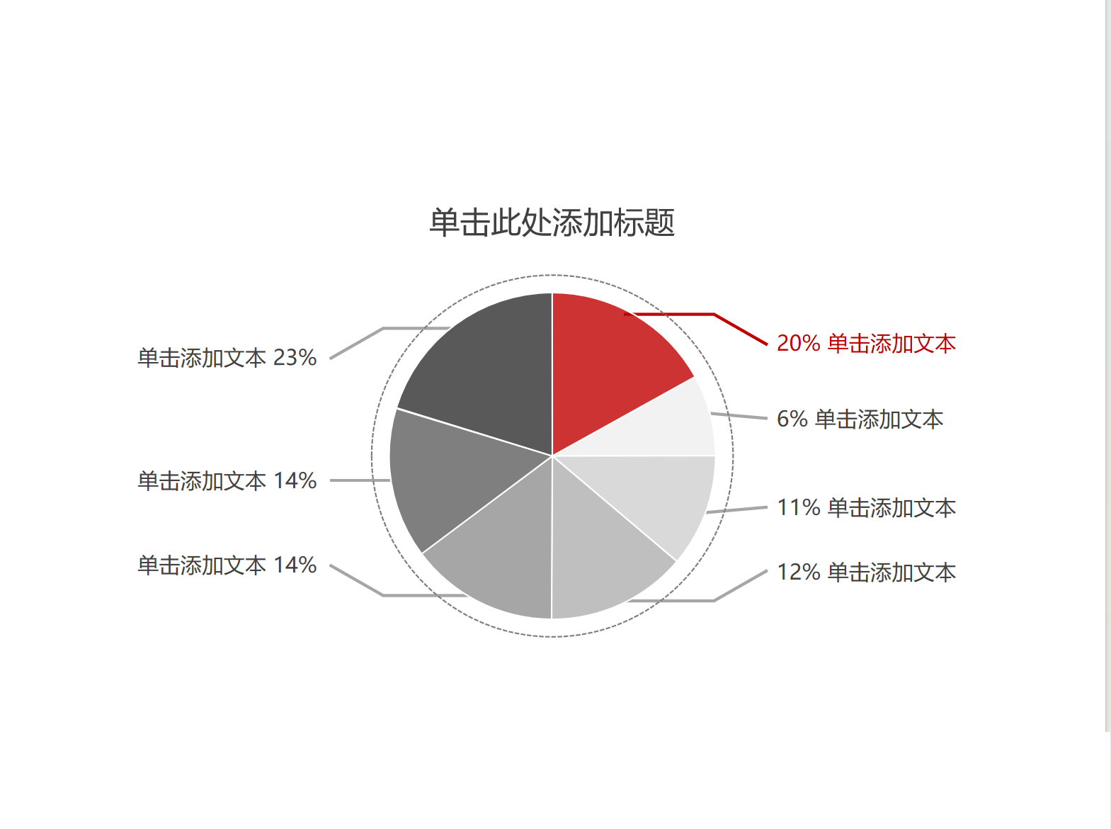 简洁饼状图powerpoint图表PPT模板